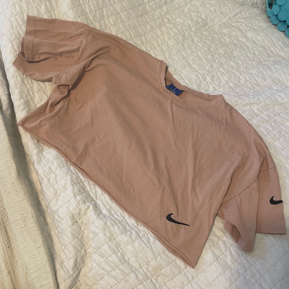 Nike nude color workout crop top